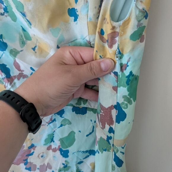 Sundance Floral Silk Garden Party Midi Dress Size 10 - Picture 4 of 8